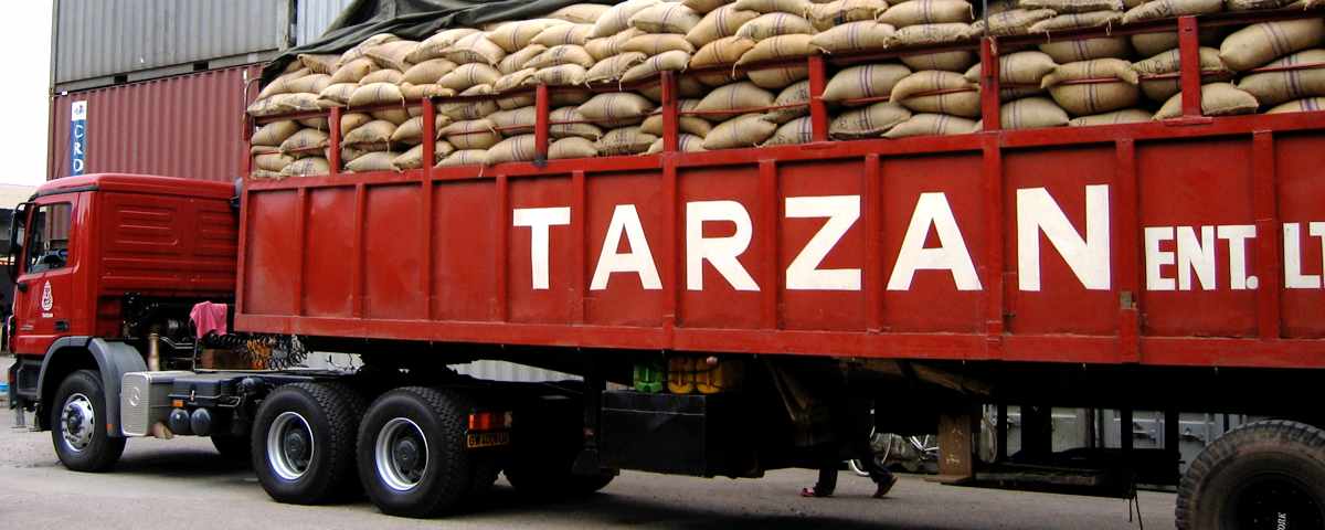 Tarzan Lorry carrying Cocoa Bags